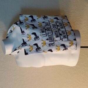 Shoulder Canvas Tote Bag w/ Skull and Crown graphics